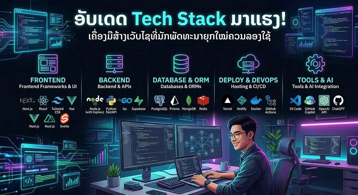 ອັບເດດ Tech Stack ມາແຮງ! ເຄື່ອງມືສ້າງເວັບໄຊທີ່ນັກພັດທະນາຍຸກໃໝ່ຄວນລອງໃຊ້
